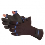 Glacier Glove "Bristol Bay" (Fishing) Curved/Slit-Finger Fleece Lined, Black/Blue