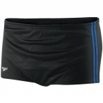 Speedo Men's Poly Mesh Square Leg Swimsuit, Black/Blue