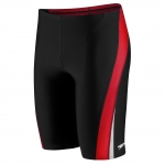 Speedo Men's Launch Splice Jammer Swimsuit, Black/Red