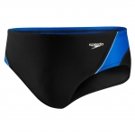Speedo Men's Launch Splice Brief Swimsuit, Black/Blue