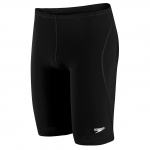 Speedo Men's Solid Jammer (Power Plus) Swimsuit, Black