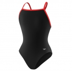 Speedo Women's Flyback Training Swimsuit, Black/Red