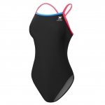TYR Women's Durafast Solid Diamondfit Swimsuit, Black/Turquoise/Sirenetta, Size 28