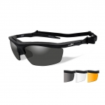 Wiley X GUARD Sunglasses, 3 Lens Package (Smoke Grey/Clear/Light Rust) / Matte Black Frame