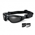 Wiley X SG-1 Goggles, V-CUT, 2 Lens Package (Smoke Grey/Clear) / Matte Black Frame