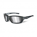 Wiley X BRICK Sunglasses, Silver Flash (Smoke Grey) Lens / Crystal Metallic Frame