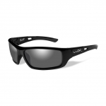 Wiley X SLAY Sunglasses, POLARIZED Smoke Grey Lens / Gloss Black Frame