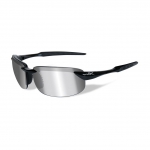 Wiley X WX TOBI Sunglasses, POLARIZED Silver Flash (Smoke Grey) Lens / Gloss Black Frame