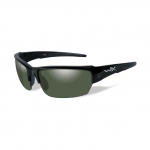 Wiley X WX SAINT Sunglasses, POLARIZED Smoke Green Lens / Gloss Black Frame