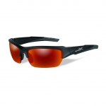 Wiley X WX VALOR Sunglasses, POLARIZED Crimson Mirror (Grey) Lens / Black 2 Tone Frame