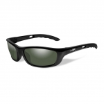 Wiley X P-17 Sunglasses, POLARIZED Smoke Green Lens / Gloss Black Frame