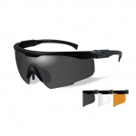 Wiley X PT-1 Sunglasses, 3 Lens Package (Smoke Grey/Clear/Light Rust) / Matte Black Frame