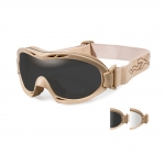 Wiley X NERVE Goggles, 2 Lens Package (Smoke Grey/Clear) / Tan Frame