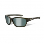 Wiley X WX MOXY Sunglasses, POLARIZED Platinum Flash (Green) Lens / Olive Stripe Frame