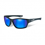 Wiley X WX MOXY Sunglasses, POLARIZED Blue Mirror (Green) Lens / Gloss Black Frame